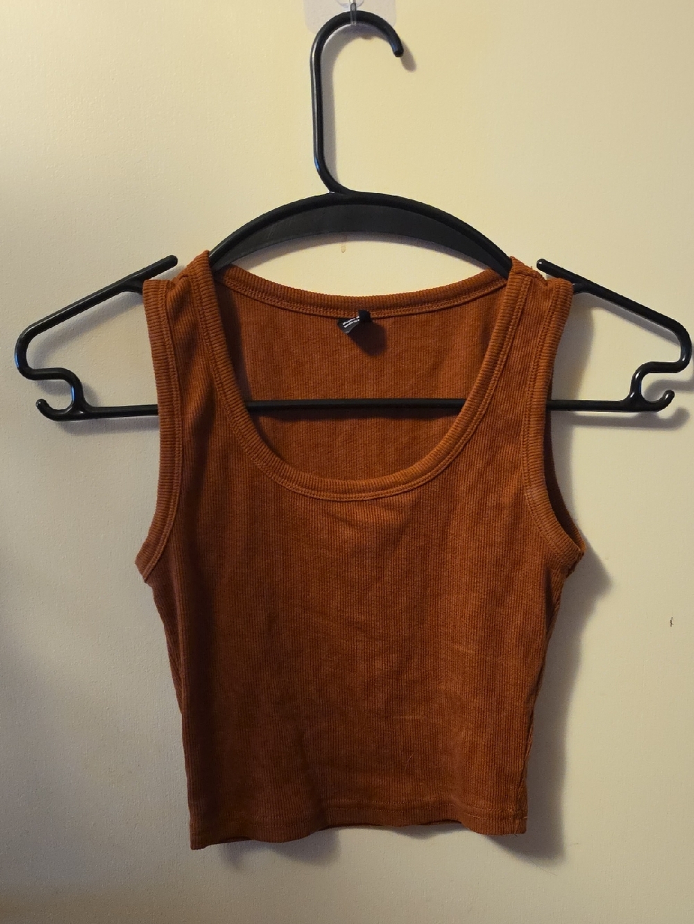SHEIN Ribbed Tank Top in Rust Brown